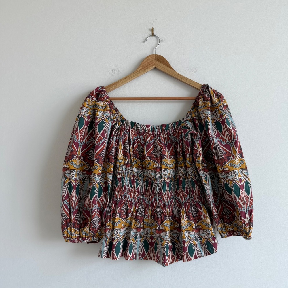 Cara Cara Everly Top in Chai Tea Deco Women's Size Small